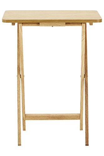 Premier Housewares - Mesa Auxiliar Plegable de Madera, 49 x 39 x 65 cm, Color marrón Claro