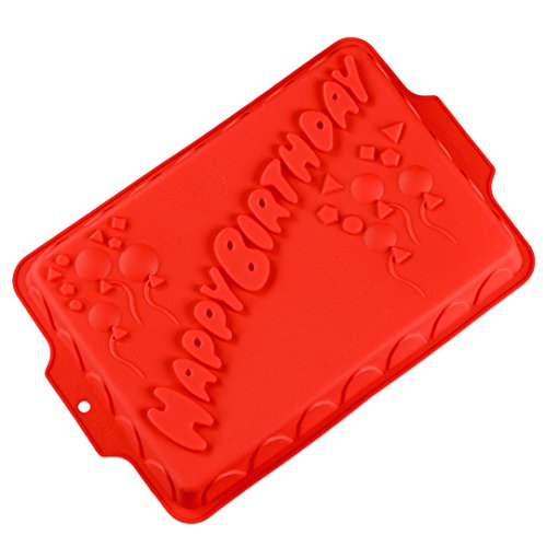 Premium Antiadherente Moldes para tartas, FantasyDay Moldes de Silicona para Caramelos, Chocolate, Hornear, Tarta, Galletas, Jabón, Hielo - Antiadherente Apto Para Lavavajillas Y Microondas - Feliz cumpleaños