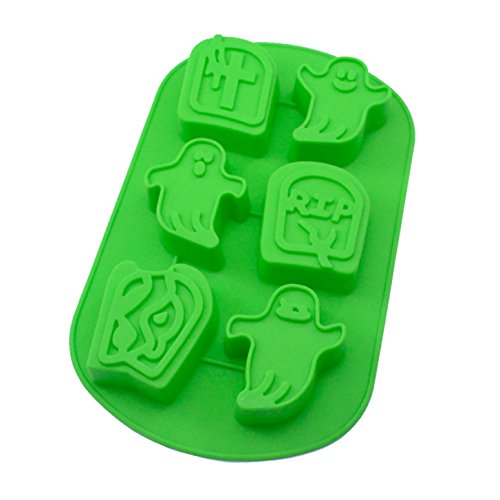 Premium Antiadherente Moldes para tartas, FantasyDay Moldes de Silicona para Caramelos, Chocolate, Hornear, Tarta, Galletas, Jabón, Hielo - Antiadherente Apto Para Lavavajillas Y Microondas - fantasma de Halloween