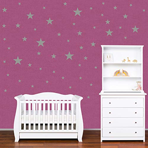 PREMYO 54 Estrellas Pegatinas Pared Infantil - Vinilos Decorativos Habitación Bebé Niños - Fácil de Poner Gris