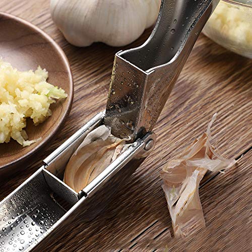 Prensa de ajos de acero inoxidable, profesional Garlic Press, cortador de ajos apto para lavavajillas, picadora de ajos doméstica, práctico utensilio de cocina, prensa de jengibre