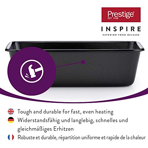 Prestige Inspire Juego de 2 moldes de Cocina, Set de Cocina Antiadherente, bandejas para Horno aptas para el lavavajillas, Set de bandejas de Acero al Carbono Apto para el Horno