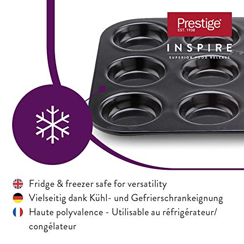 Prestige Inspire Juego de 2 moldes de Cocina, Set de Cocina Antiadherente, bandejas para Horno aptas para el lavavajillas, Set de bandejas de Acero al Carbono Apto para el Horno