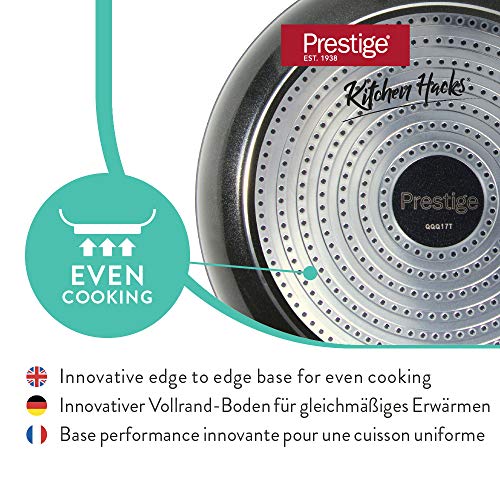 Prestige Kitchen Hacks batería de Cocina de 3 Piezas de Aluminio, Set de cazuelas antiadherentes, Juego de cazuelas de Calidad para Todo Tipo de cocinas, Incluidas de inducción