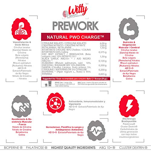 PREWORK MTX WITTY | Proworkout | Energy Plus Caffeine Free| Activa Cuerpo y Mente |Equilibrio BodyMind | Nutrientes Seguros Efectivos y Naturales