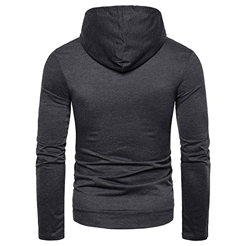 Primavera, Otoño e Invierno Temporadas Caliente Nuevo Hombres de Cuello Alto Sólido Sudadera con Capucha Casual Sudadera Gris gris oscuro 175 cm