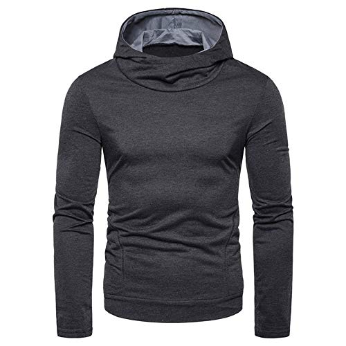 Primavera, Otoño e Invierno Temporadas Caliente Nuevo Hombres de Cuello Alto Sólido Sudadera con Capucha Casual Sudadera Gris gris oscuro 175 cm