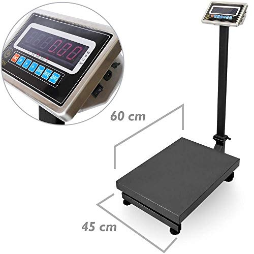 PrimeMatik - Balanza Industrial de Plataforma 45x60cm báscula 600Kg