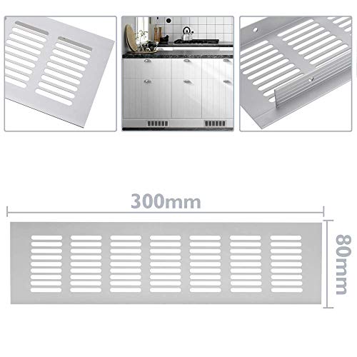 PrimeMatik - Rejilla de ventilación para zócalo Placa Aluminio 300x80mm