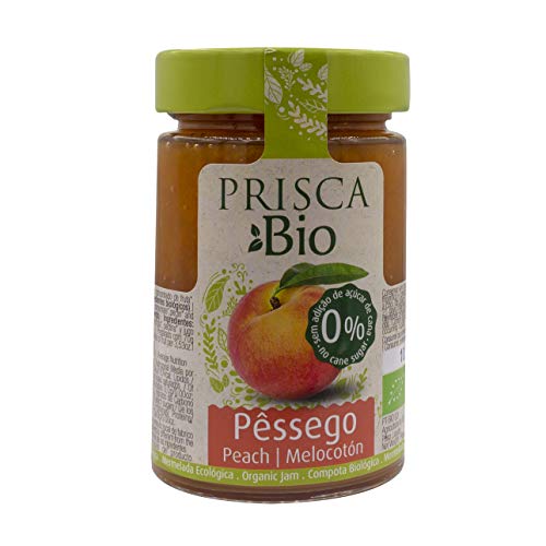 PRISCA Mermelada 100% Ecológica de Frambuesa - Tomate - Melocotón - Sin Azúcar Añadido - Produto Bio Certificado - Paquete con 3 Unidades de 240 gr Cada