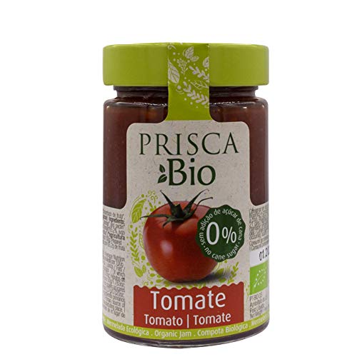 PRISCA Mermelada 100% Ecológica de Frambuesa - Tomate - Melocotón - Sin Azúcar Añadido - Produto Bio Certificado - Paquete con 3 Unidades de 240 gr Cada