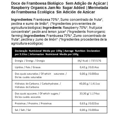 PRISCA Mermelada 100% Ecológica de Frambuesa - Tomate - Melocotón - Sin Azúcar Añadido - Produto Bio Certificado - Paquete con 3 Unidades de 240 gr Cada