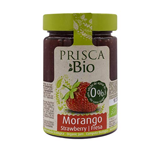 PRISCA Mermelada 100% Ecológica de Fresa - Tomate - Naranja - Sin Azúcar Añadido - Produto Bio Certificado - Paquete con 3 Unidades de 240 gr Cada