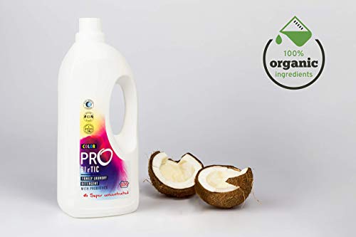 ProBiotic Detergente líquido para ropa | Jabón natural, orgánico y superconcentrado para lavado de ropa económico y ecológico | Poder de limpieza eficaz, fácil de usar | 100 lavados, 1,5 l