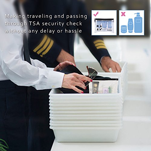 Procase Neceser Translúcido para Avión, 2 uds. 1 litro Bolso Aseo Mateado de Viaje para Llevar Equipaje de Mano a Bordo en Cabina, Neceser con Cremallera para Líquidos Gel Perfume Crema Envase