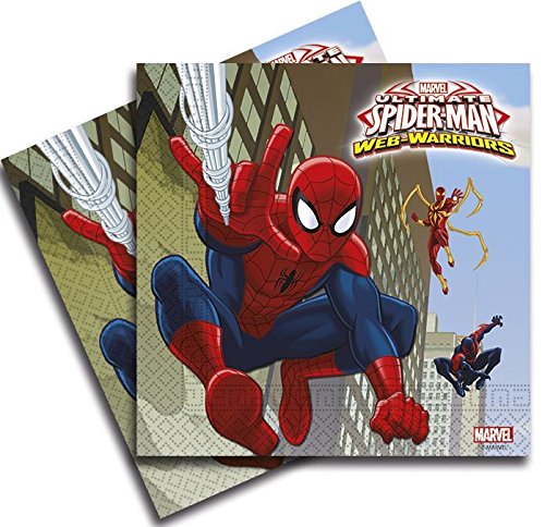 Procos 10108558B - Set de fiesta infantil Marvel Ultimate Spiderman, Web Warriors, platos, tazas, servilletas, decoraciones de mesa, fiestas de cumpleaños infantiles, barbacoas, fiestas temáticas