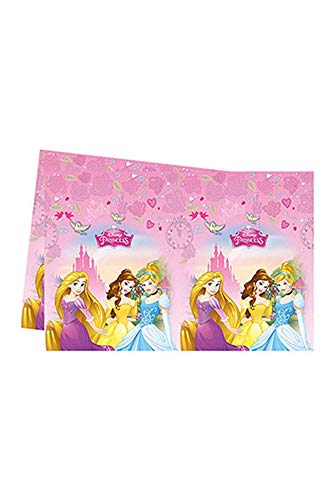 Procos - 85004 - Mantel de plástico de Princesas Disney (Disney Princess Dreaming), 120 x 180 cm, color rosa