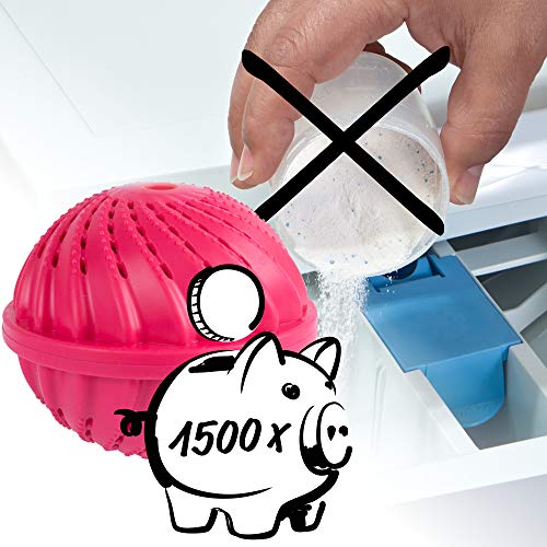 ProfessionalTree 2 pelotas de lavado - Pelotas de lavado con bolas de cerámica - Lavado sin detergente - para aprox. 1.500 lavados  Pelota de lavado rosa con olor a lavanda