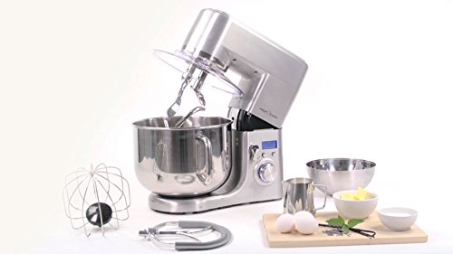 Proficook KM 1096 - Batidora amasadora semi-profesional, 10 litros, 8 velocidades, 1500 W, cuerpo metal + báscula digital de regalo