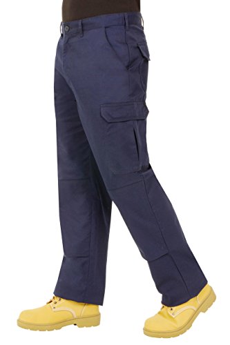 ProLuxe Endurance - Pantalones Tipo Cargo, de Combate, con Bolsillos para Rodillera y Costuras reforzadas, Azul Marino 30T