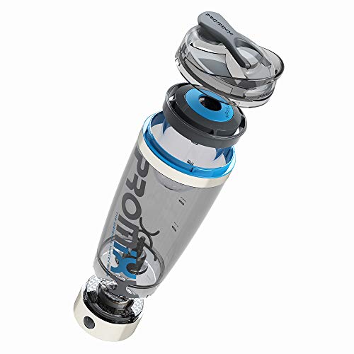 PROMiXX iX-R Mezclador de vórtice eléctrico recargable y portátil, 20 onzas 100% libre de BPA, incluye sistema de almacenamiento de proteínas Nutripod y cable USB cargador