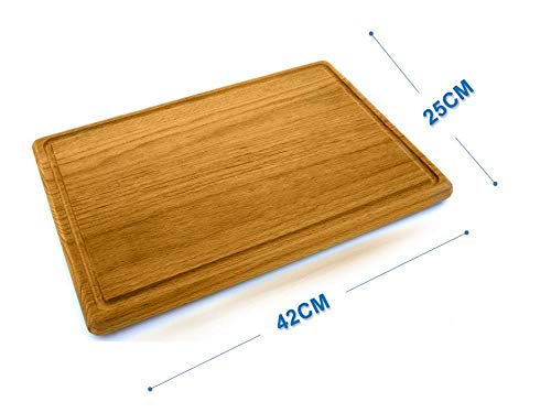 Prosharp® Tabla de cortar fácil M | Madera maciza natural profesional | bandejas de queso, Charcuterie | Dimensiones: 42 x 25 cm