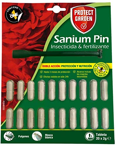 PROTECT HOME Prontect Home-Sanium Pin insecticida sistémico con Fertilizante y micronutrientes, Tratamiento Combinado, 20 Pastillas, Verde