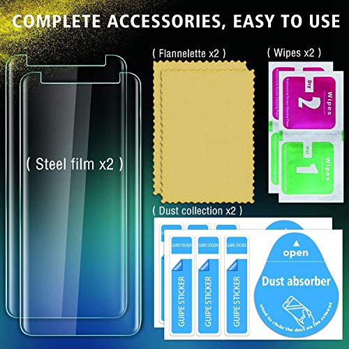 Protector de Pantalla de Cristal Templado Galaxy S9 Plus,[2 Pack] 9H Dureza, Resistentes a los Golpes, No se Rayan, 3D Touch Compatibles, Para Samsung Galaxy S9 Plus (Transparente)