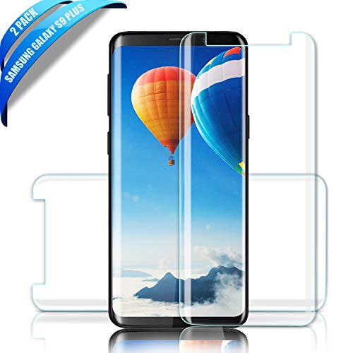 Protector de Pantalla de Cristal Templado Galaxy S9 Plus,[2 Pack] 9H Dureza, Resistentes a los Golpes, No se Rayan, 3D Touch Compatibles, Para Samsung Galaxy S9 Plus (Transparente)