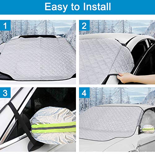 Protector para Parabrisas, otumixx Protector de Parabrisas Magnético Cubierta de Parabrisas para Coche Protege de Hielo, Nieve Viento y Lluvia, Funda Plegable Parabrisa Delantero Universal, 186x120cm