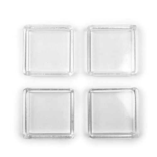 Protectores caperuzas para patas sillas mesas muebles, transparente, 50 x 50 mm al interior - 4 piezas - Fabricado en Alemania