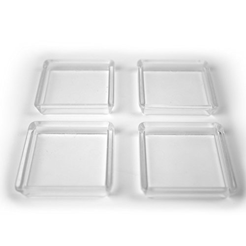 Protectores caperuzas para patas sillas mesas muebles, transparente, 50 x 50 mm al interior - 4 piezas - Fabricado en Alemania