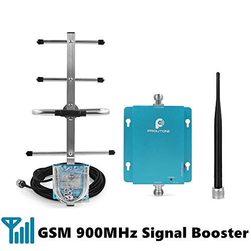 Proutone Amplificador de Señal Móvil 3G Señal de Datos gsm 2G Llamadas para Zonas Rurales, Urbanas, Casa, Oficina-Amplificador de Cobertura Móvil de 900 MHz-Compatible con Todos los Teléfonos Móviles