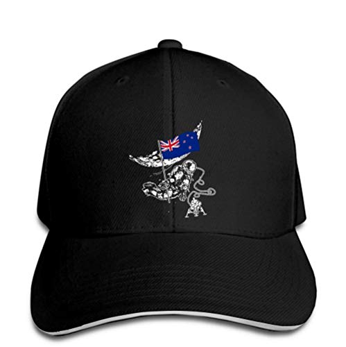 PRWJH - Gorra de béisbol para hombre, diseño de astronauta lunar y bandera de Zelanda, estándar básico sólido para hombre