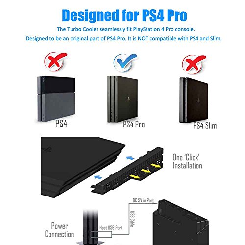 PS4 Pro ventilador de refrigeración - Turbo refrigerador Control De La Temperatura Del Súper USB Cooling Fan Cooler para Sony PlayStation 4 Pro