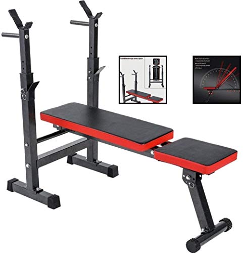 Pull-up bares jaula de sentadillas cama plegable multifunción pesas en banco squat rack Barra Conjunto de fitness equipo de entrenamiento de las heces (Color: Negro, Color: 111 * 57 * 105cm | Negro