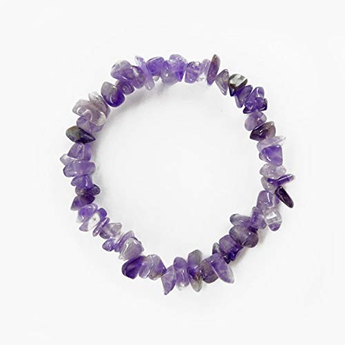 Pulsera Chip de Amatista Minerales y Cristales, Belleza energética, Meditacion, Amuletos Espirituales