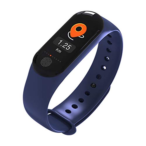 Pulsera Inteligente De Seguimiento del Ritmo Cardíaco Gimnasio Multifunción Impermeable Presión Arterial Oxígeno Sangre Podómetro En Color Pulsera Inteligente Azul