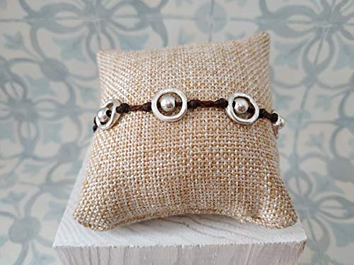 Pulsera macrame zamak, hecha a mano, artesanal, ajustable, dia de la madre, para mama, envio gratis