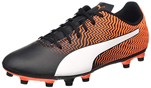 PUMA RAPIDO II FG, Zapatillas de fútbol para Hombre, Naranja (Shocking Orange Black White), 43 EU