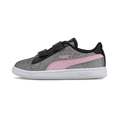 PUMA Smash V2 Glitz Glam V PS, Zapatillas para Niñas, Negro Black/Pale Pink, 33 EU