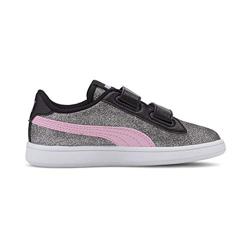 PUMA Smash V2 Glitz Glam V PS, Zapatillas para Niñas, Negro Black/Pale Pink, 33 EU