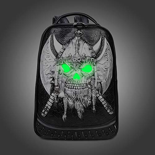 Punk Style - Mochila de Piel sintética para Hombre y Mujer, Color Plata, tamaño Talla única