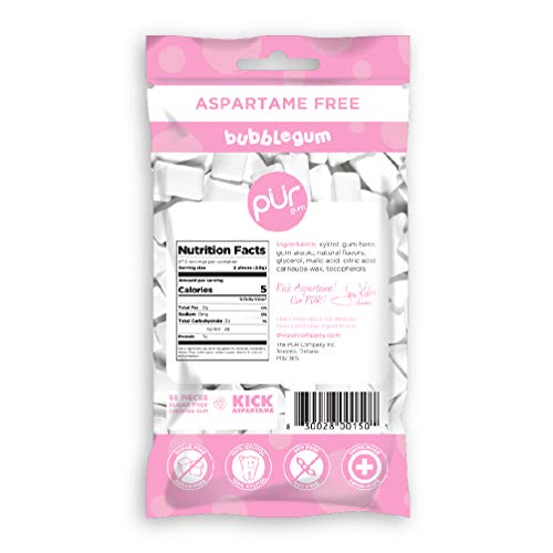 PUR Gum Aspartame Free, Bubble Gum, 2.8 Ounce