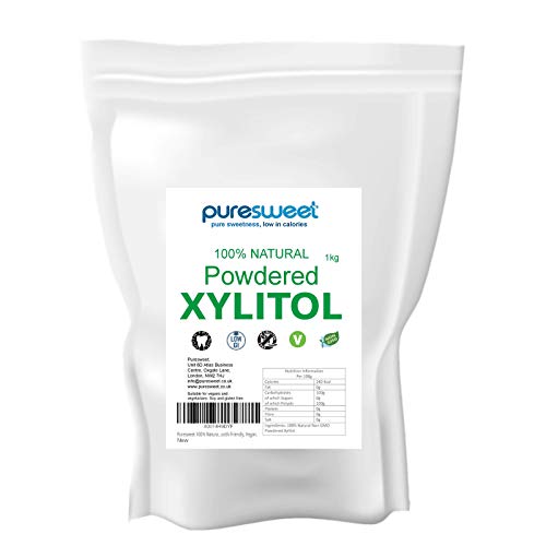 Puresweet - xilitol en polvo, 100 % natural, 1 kg, alternativa al azúcar glaseado, sin OMG, rápido de disolver, no daña los dientes, vegano