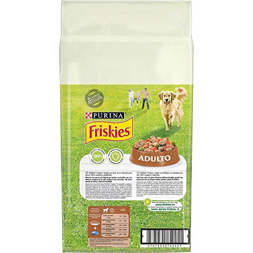 Purina Friskies Pienso para Perro Adulto Aves y Verduras 10 Kg