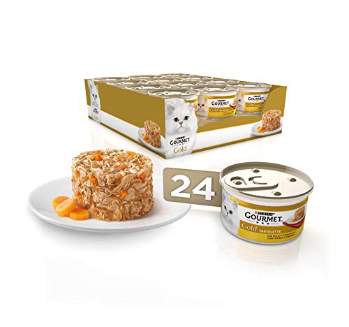 Purina Gourmet Gold Tartalette comida para gatos con Pollo y Zanahoria 24 x 85 g