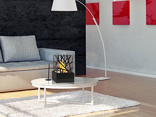 PURLINE AMALTEA Biochimenea de sobremesa para uso interior o exterior con diseño moderno color negro