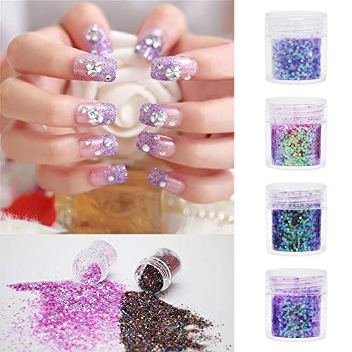 Purpurinas Polvo 8 colores Chunky Glitter con brillo cosmético Fiestas y festivales brillantes Decoración para rostro, ojos, uñas, cabello y cuerpo (8 piezas)