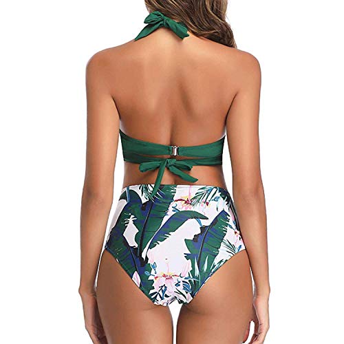 Push Up Halter - Bikini de cintura alta para mujer, traje de baño de verano para mujer y niña, 2020, traje de baño de tankini de talla grande 3XL - - Medium